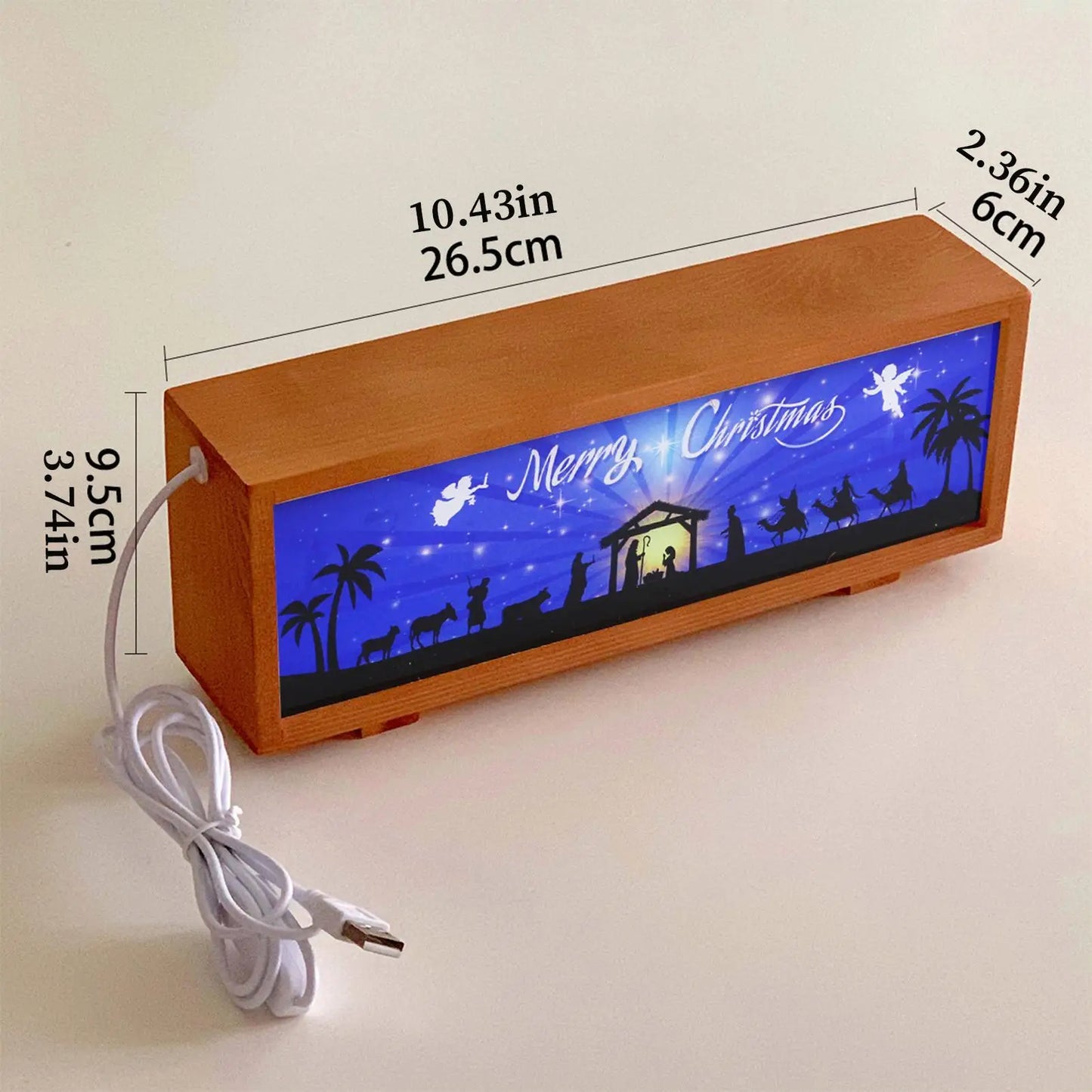 Nativity Scene LED Wooden Lantern | Christmas Night Light