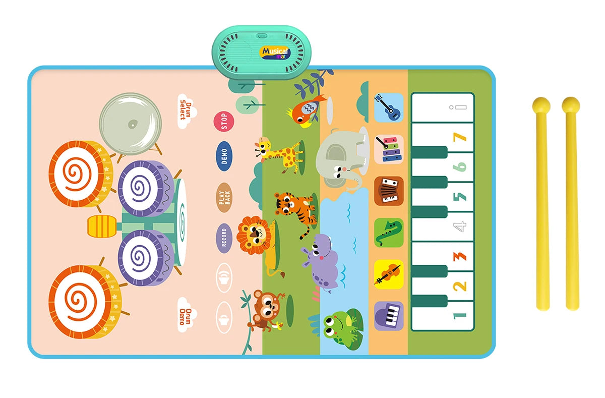 80x50cm Music Play Mat Kids Toddlers Floor Piano Keyboard Drum Toys