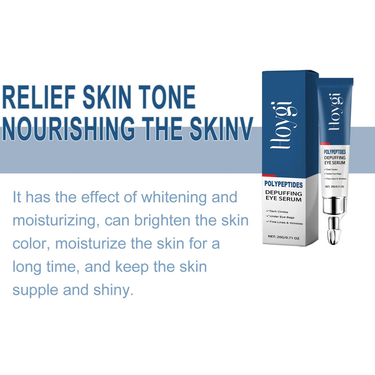 Moisturizing Eye Serum Reduce Eye Bags Remove Dark Circles Anti Puffiness Lightening Improve Fine Lines Lift Firming Eye Essence Peaceful Pleasures Health and Wellness
