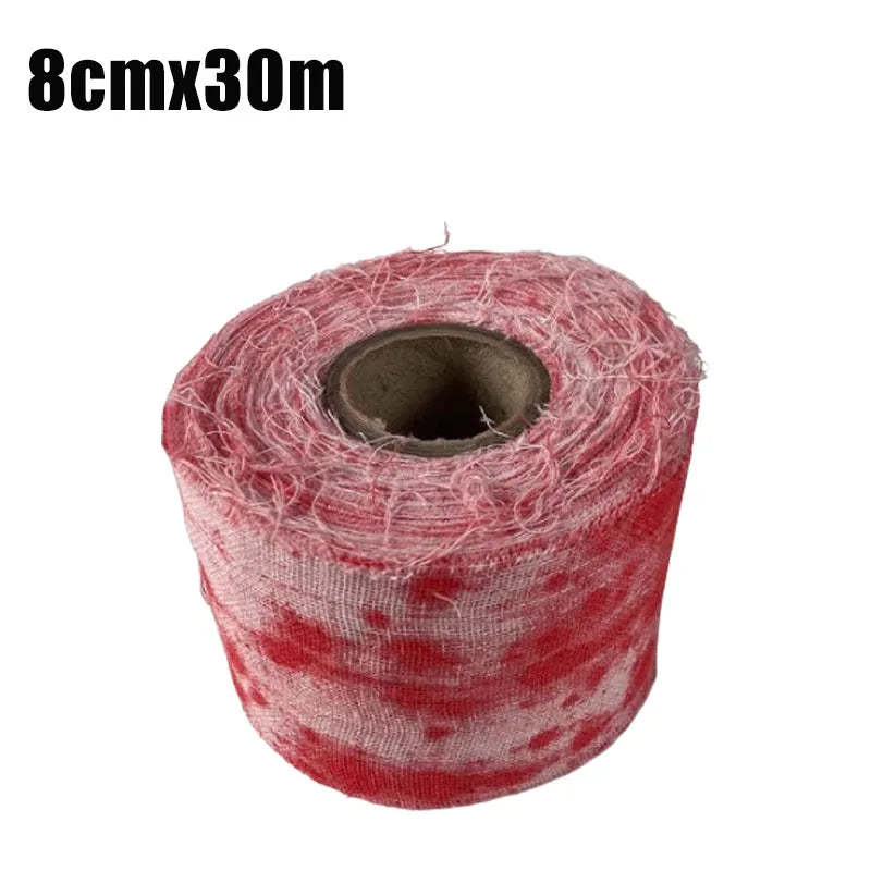 Bloody Gauze Strip Roll & Caution Tape Halloween Haunted House Prop