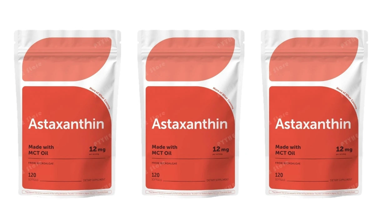 Astaxanthin 12mg 120 Softgels | Microalgae MCT Oil Non-GMO