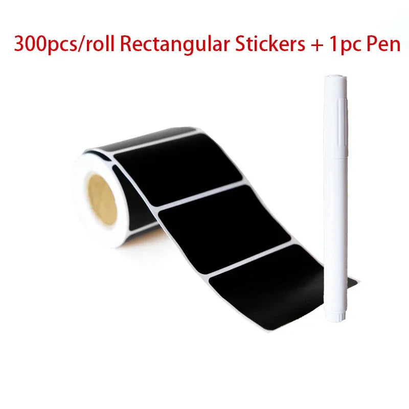 Black Waterproof Reusable Chalkboard Label Stickers for Jars