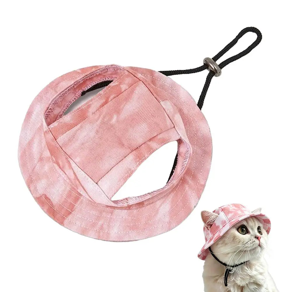 Tie Dye Pet Sun Hat with Ear Holes | Dogs & Cats | Adjustable