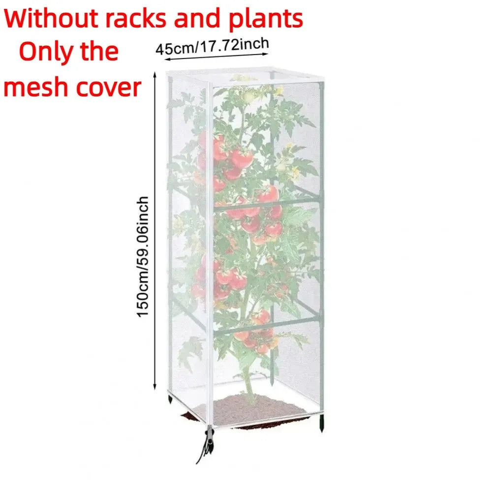Fine Mesh Plant Netting Cover | Zipper Tomato Cage Net