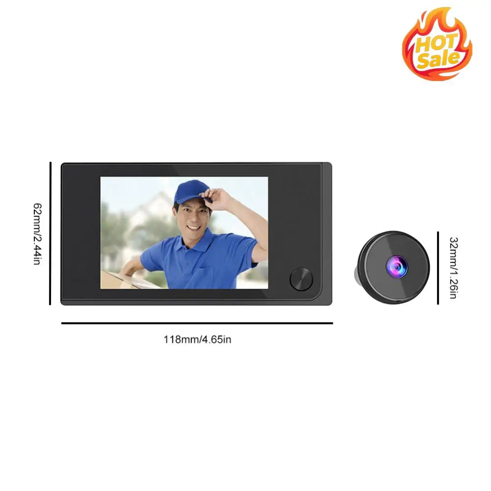 3.5" Wireless Video Doorbell Peephole Camera 120° Wide Angle