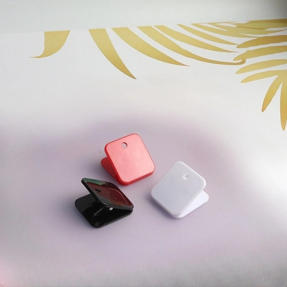 6pcs Mini Simple Cute Square Transparent Acrylic Clip Study Material Test Paper Storage Binder Clip Office Documents Paper Clamp Peaceful Pleasures Health and Wellness 3red 3white 3black