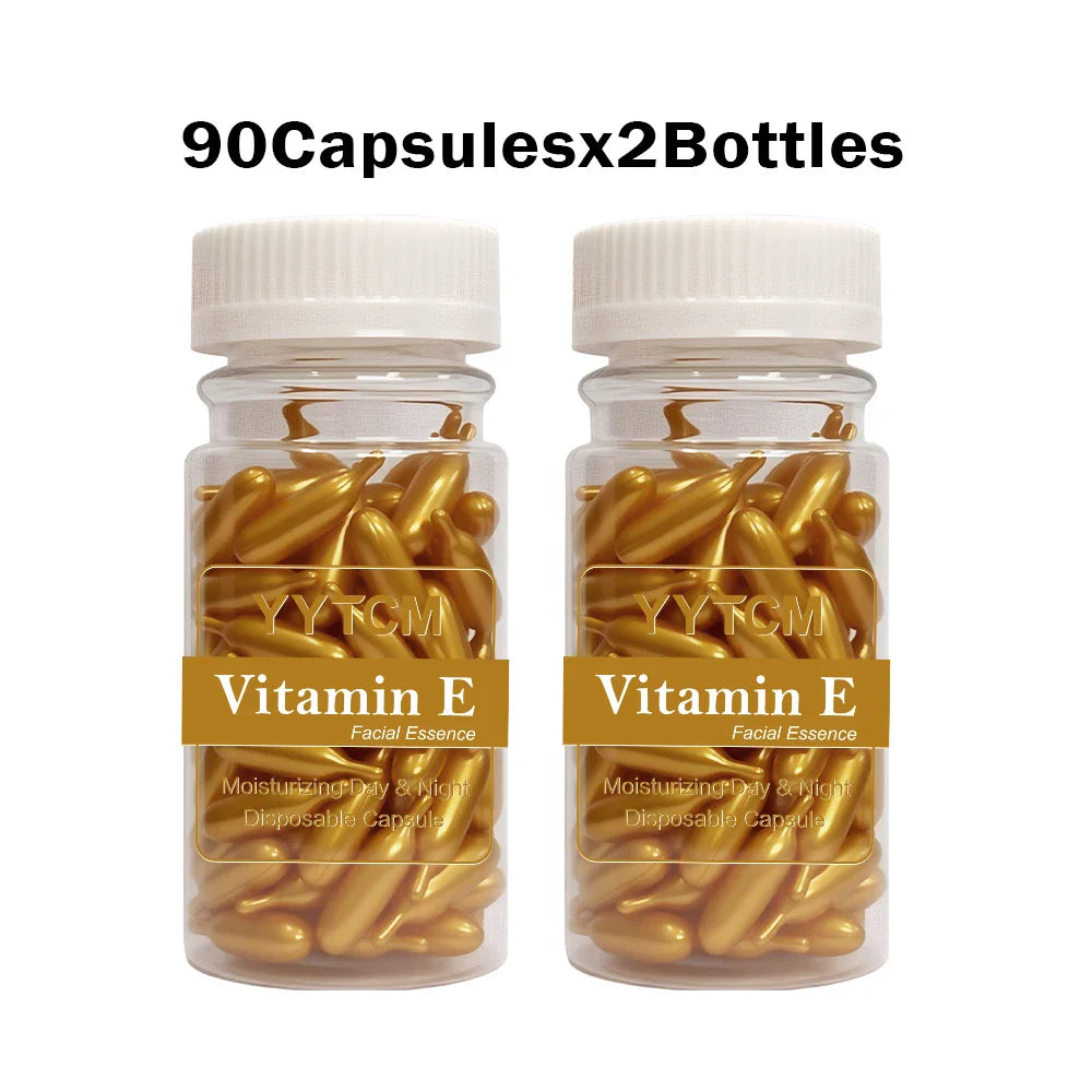 Vitamin E Serum Capsules – Hydrating Face Oil Essence | 90ct