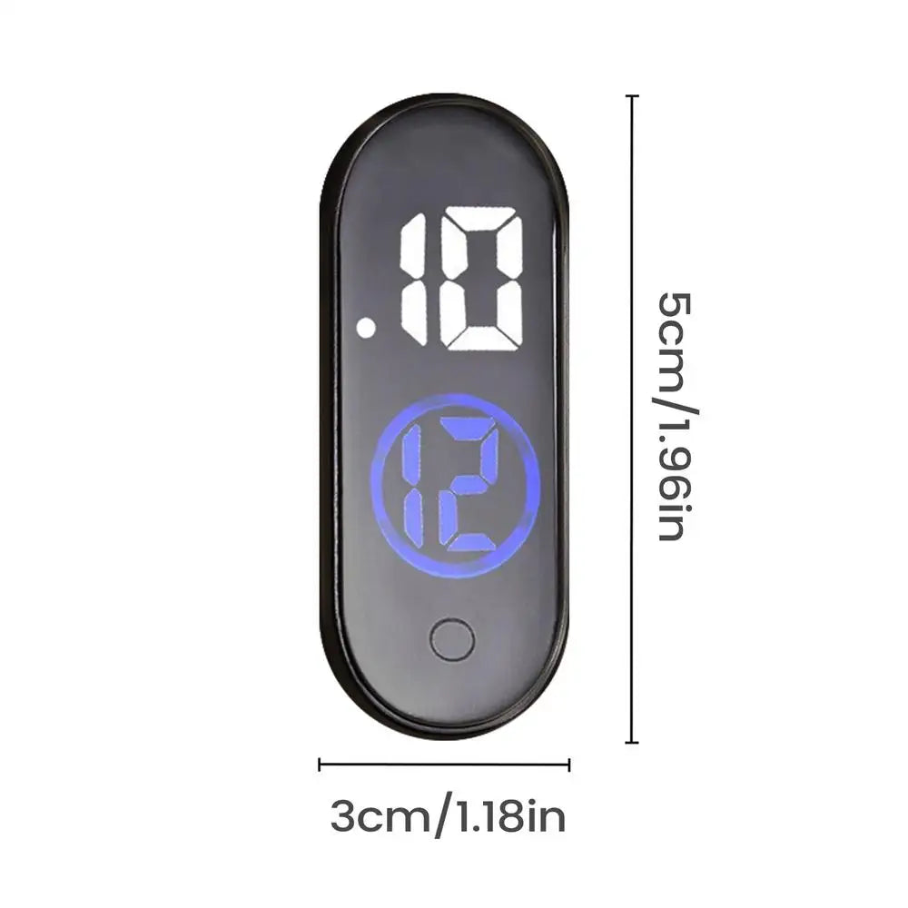 Waterproof Digital Clock with Luminous Display Mini Adhesive Car Clock for Truck Motorcycle Bike Travel, 12/24H Mini Clock Peaceful Pleasures Health and Wellness C