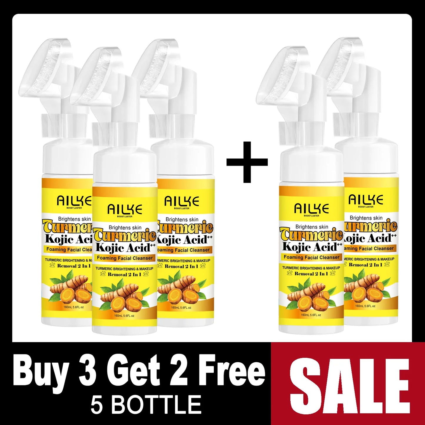 AILKE Brightening Foaming Cleanser – Turmeric & Kojic Acid 160ml
