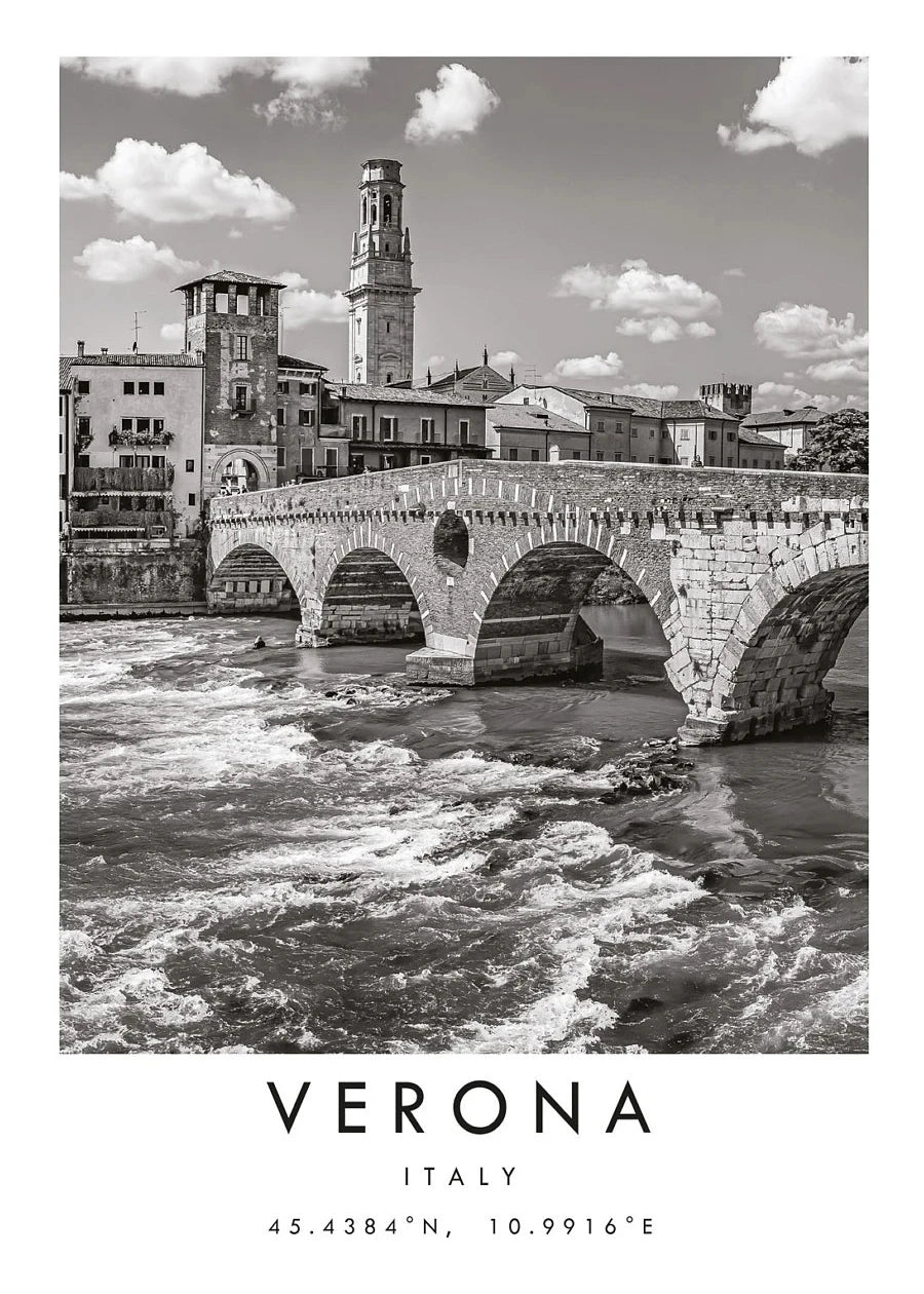 Black & White Cities Canvas Wall Art | Rome Florence Berlin Print