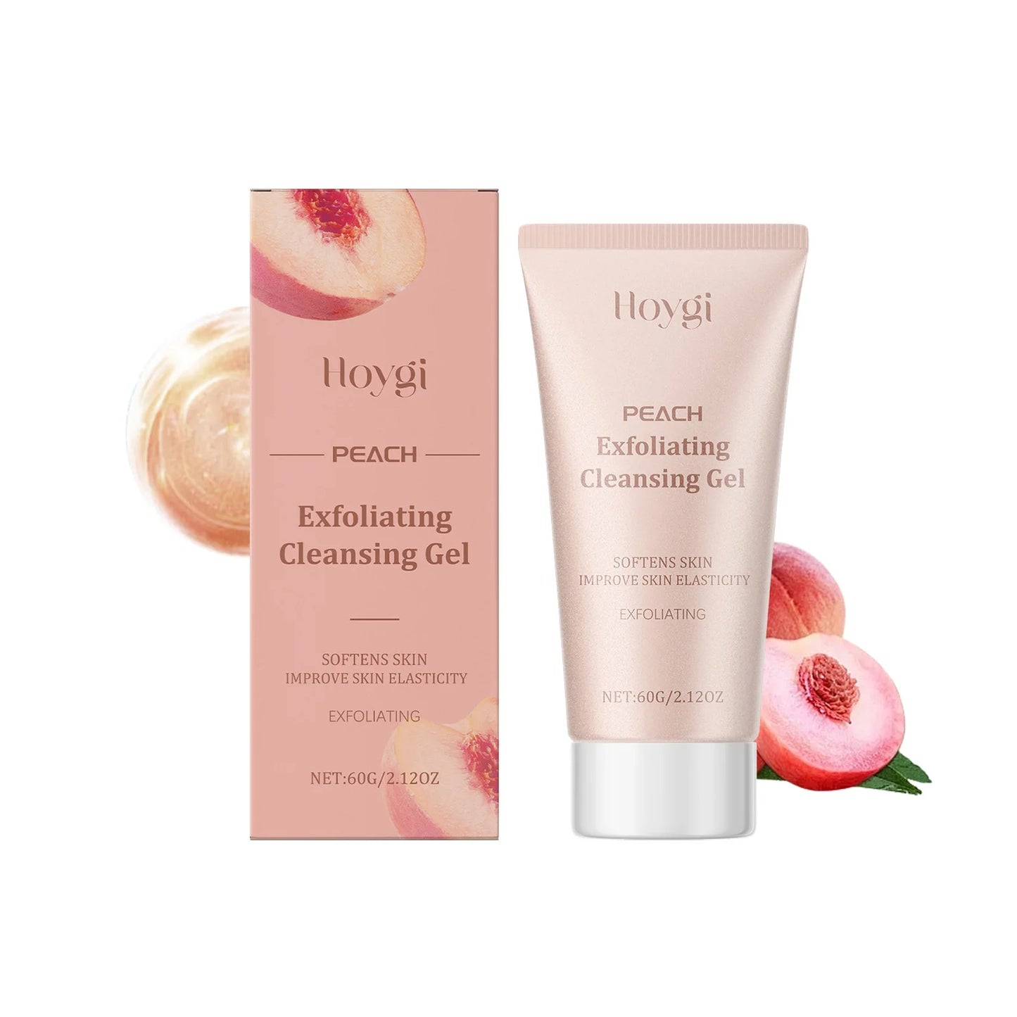 Peach Exfoliating Gel for Face Oil Control Deep Cleansing Skin Brightening Remove Dead Skin Smoothing Lemon Facial Scrub Gel 60g Peaceful Pleasures Health and Wellness Peach