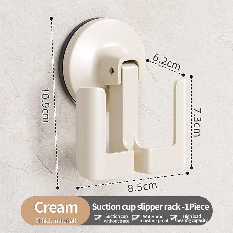 Drill-Free Suction Cup Bathroom Shelf & Wall Hook Rack