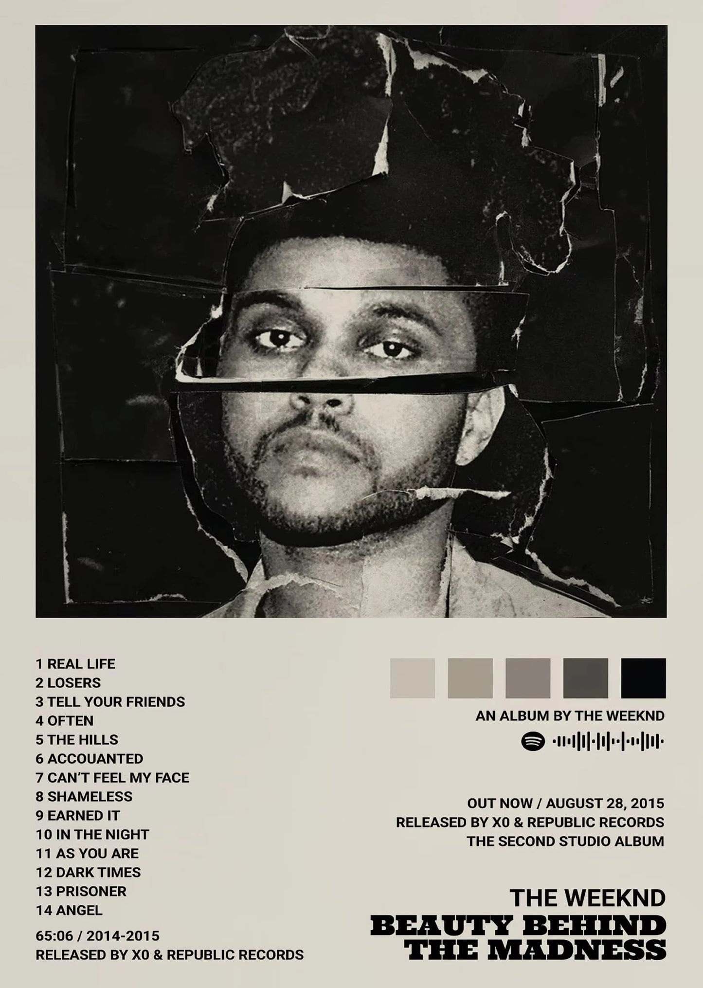 Music Album Star The Weeknd Hip Hop Posters Prints Canvas Painting Singer Wall Art Picture for Living Room Home Decoration Gift Peaceful Pleasures Health and Wellness DM8-2 50x70cm Unframed