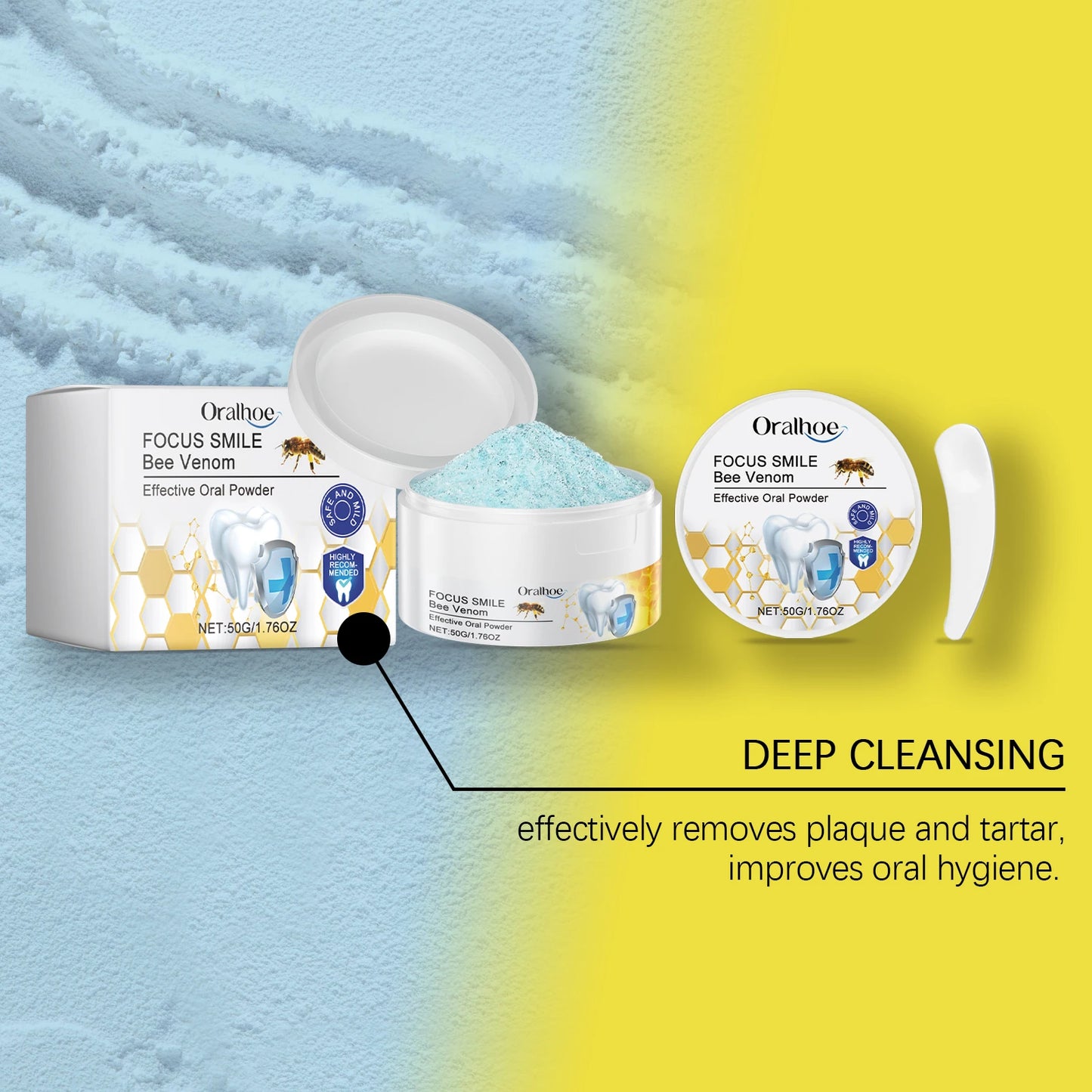 Oralhoe Bee Venom Teeth Whitening Powder | Remove Stains