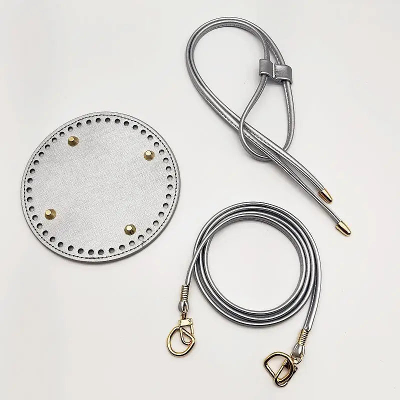 PU Leather Bucket Bag Base DIY Kit – Strap & Drawstring Set