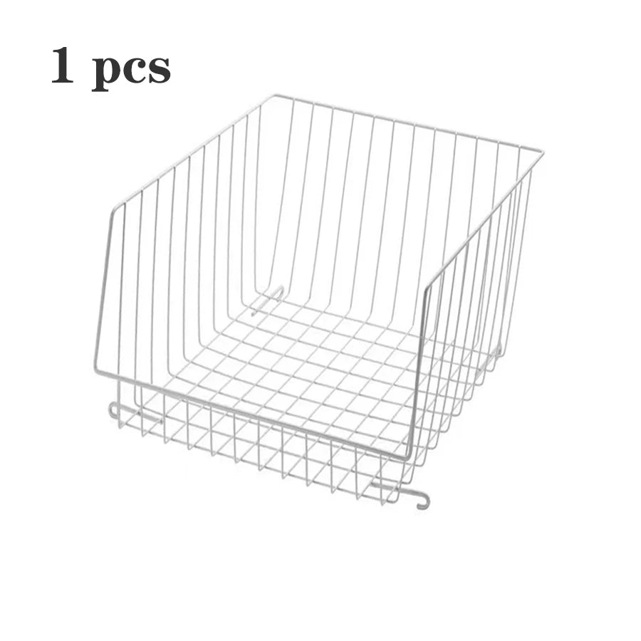 Closet Organizer Wire Storage Basket Bins – Clothes Shelves Cabinet for Sweaters, Shoes, Handbags & Accessories