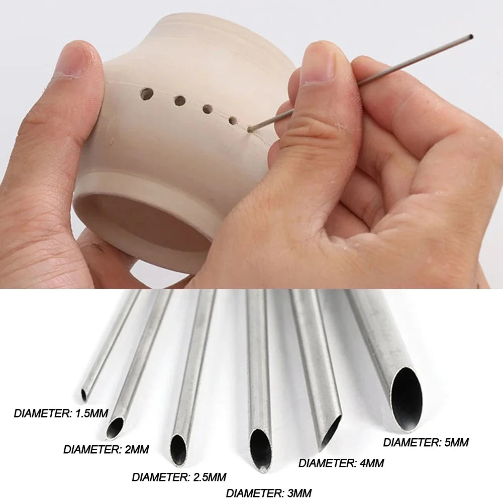 6 Stainless Steel Hole Puncher Carving Sculpture Modeling Pottery
