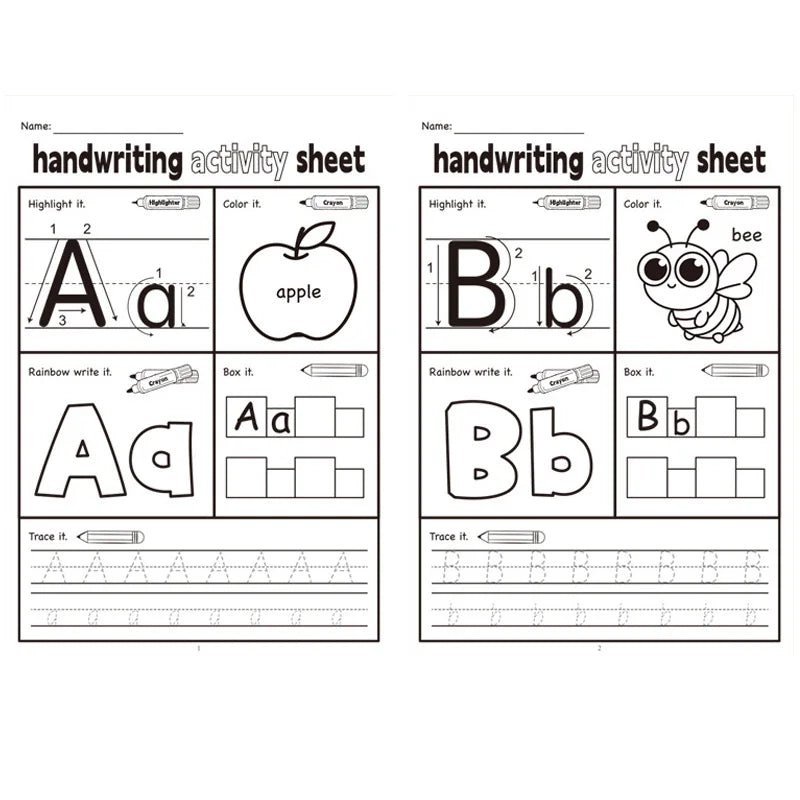 English Letter Handwriting Exercise Book Children's Fun Activity
