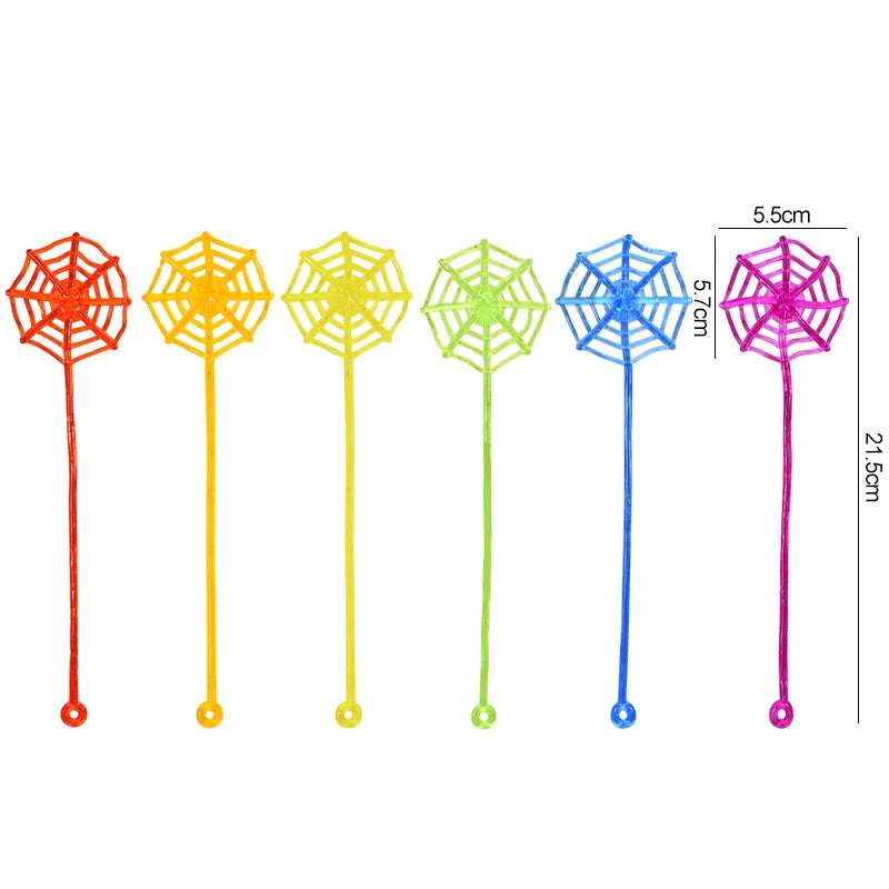 10-Pack Stretchy Sticky Spider Web Toys – Halloween Party Gift