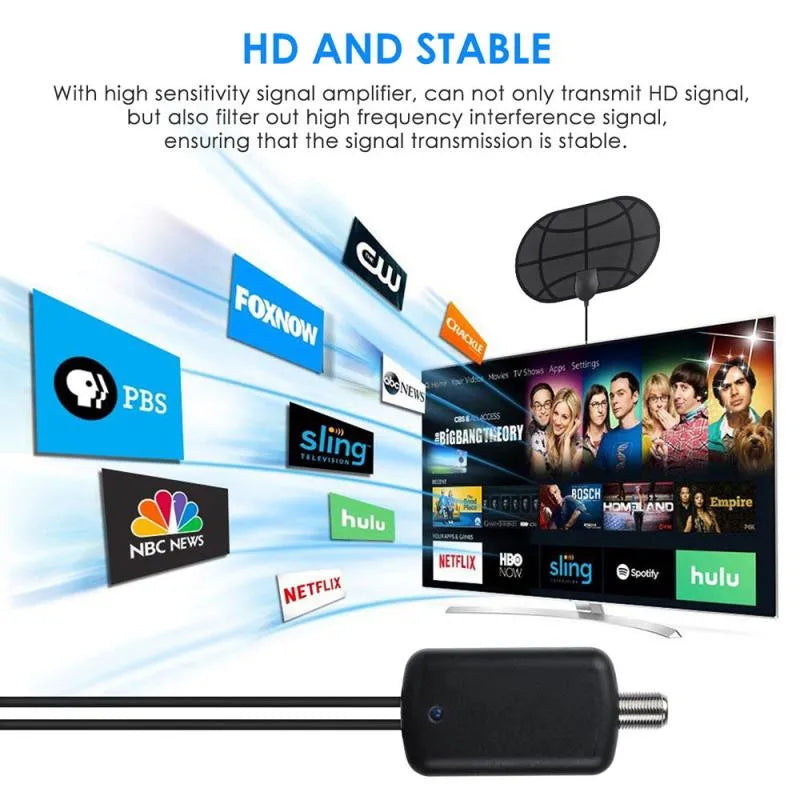 Mini HDTV DVB-T2 Indoor Digital TV Antenna | 29dBi Boost