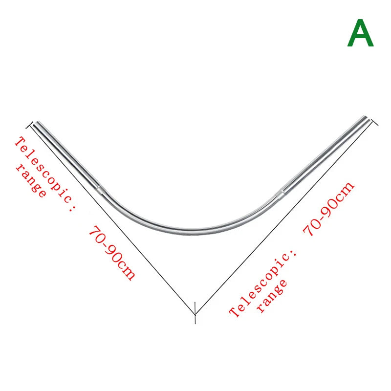 L-Shaped Extendable Shower Curtain Rod | Stainless Steel No-Drill