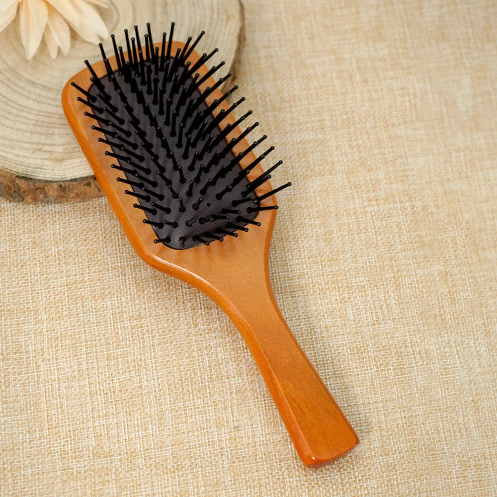 Wooden Paddle Hair Brush – Detangling & Scalp Massage for All Hair