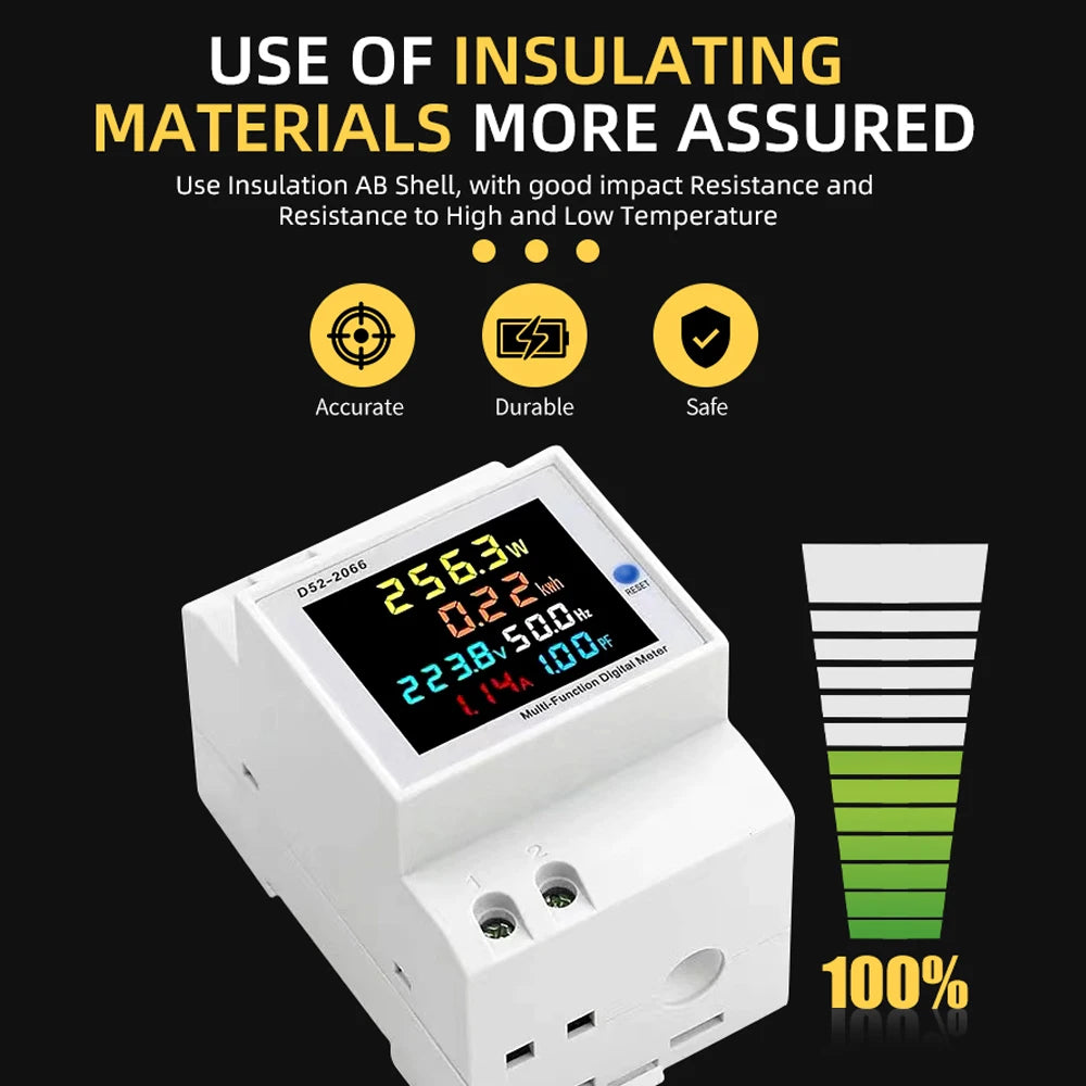 Single-phase Electricity Meter Household Intelligent Electric Meter Guide Rail Installation AC Voltage Current Power Frequency Peaceful Pleasures Health and Wellness