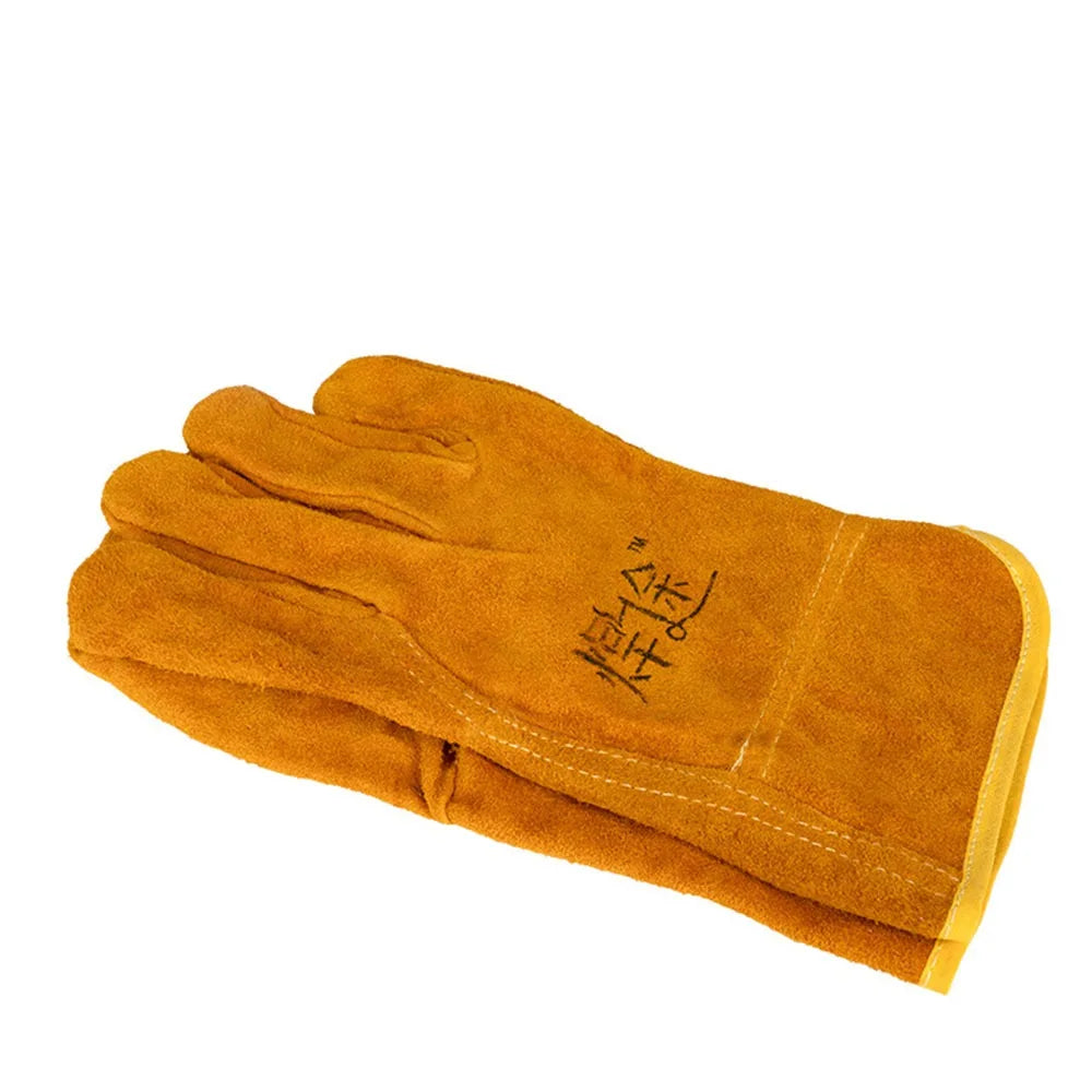 1Pair Breathable Welding Gloves Cowhide Heat-insulating Labor Protection Gloves Wear Resistant Thickened Welder Gloves Adult Peaceful Pleasures Health and Wellness StyleA