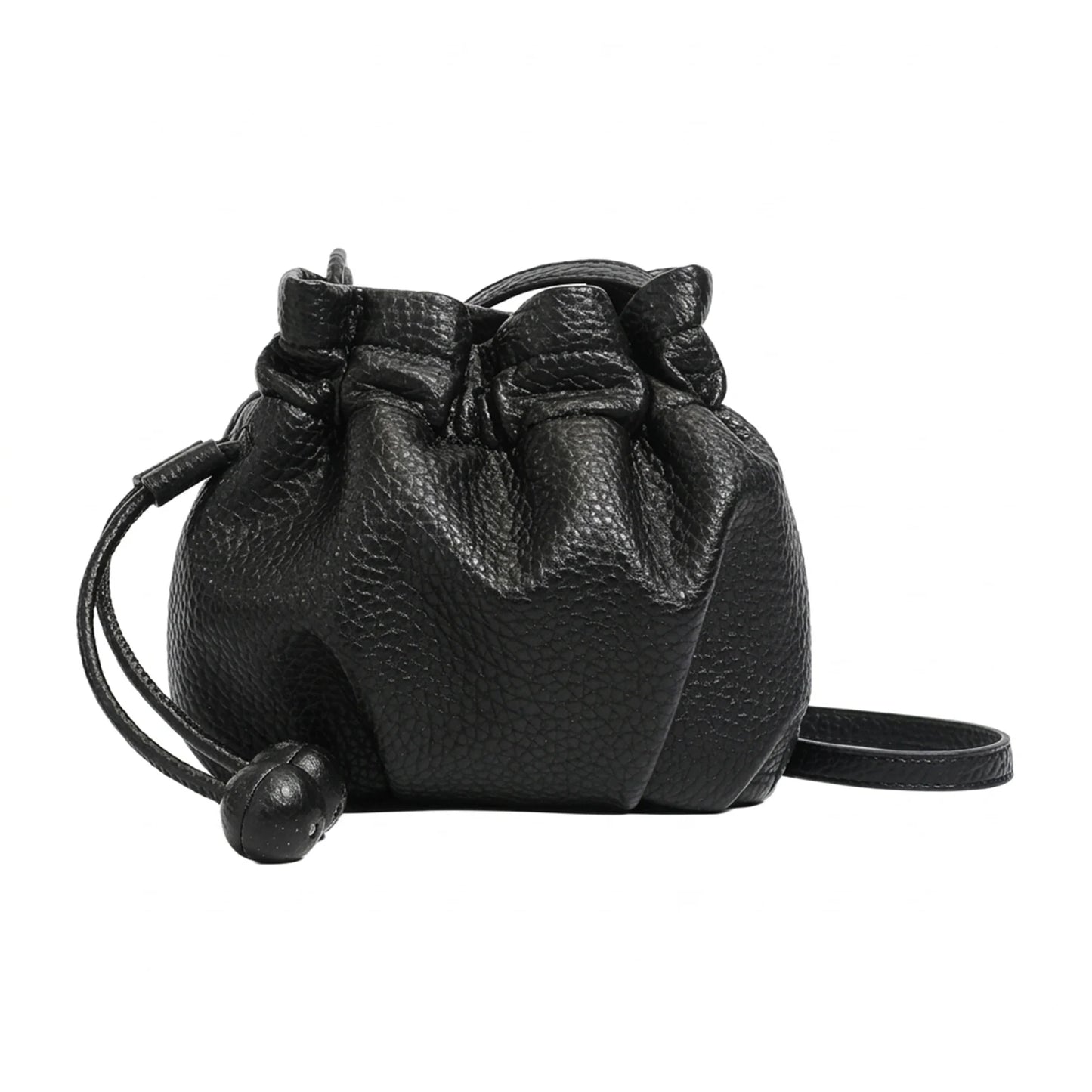 Women Drawstring Bucket Bag Large Capacity Soft Shoulder Crossbody Bag for Daily Use Peaceful Pleasures Health and Wellness black