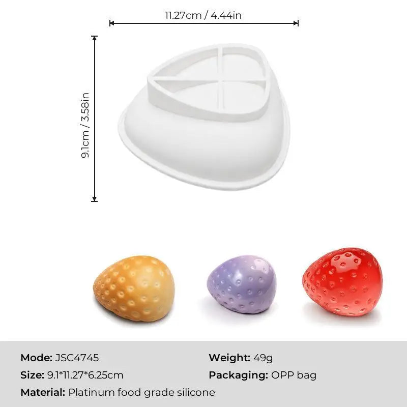 3D Strawberry Silicone Mold – Chocolate, Candy, Soap & Candle