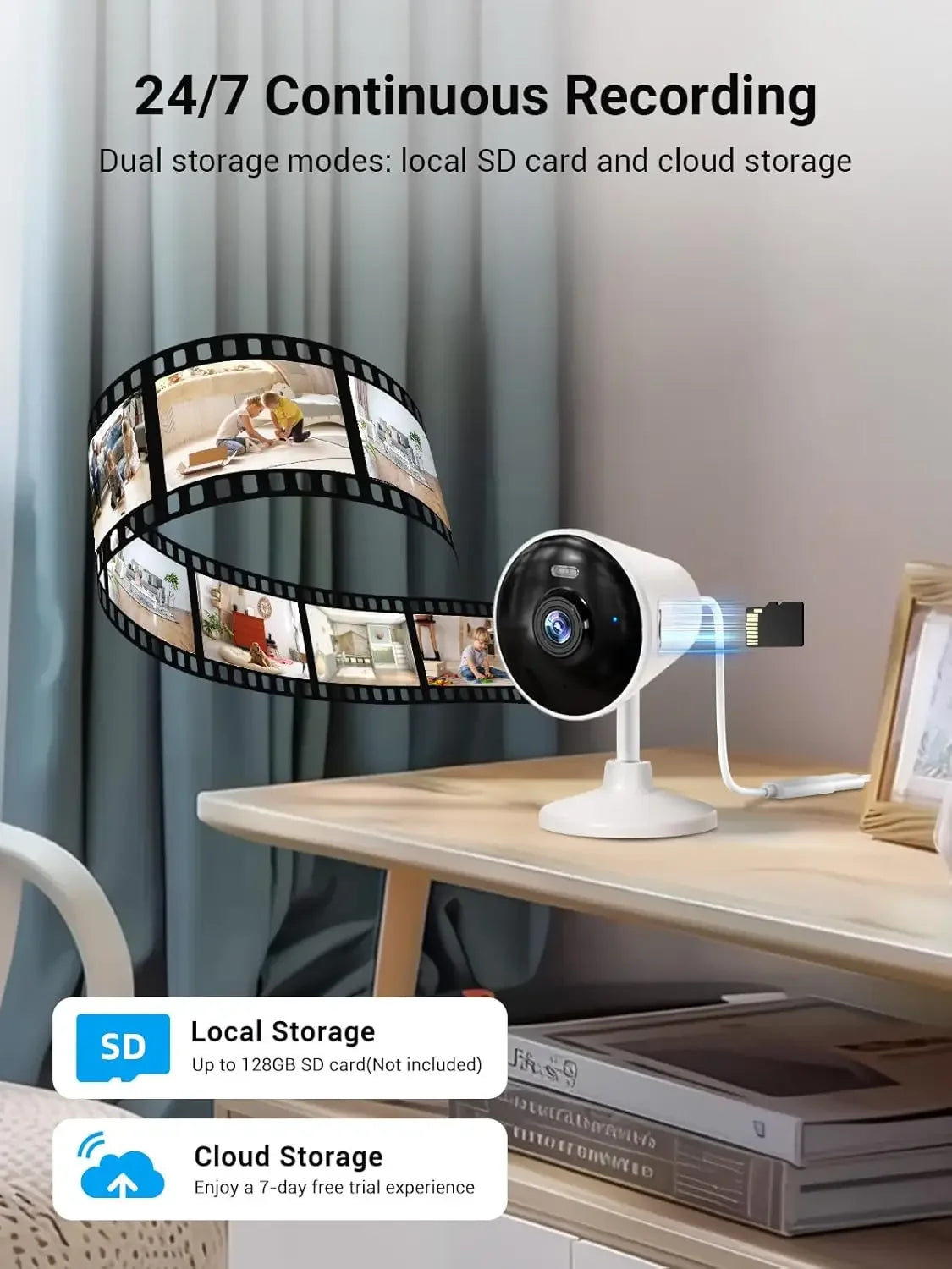 5G/2.4G WiFi Security Camera with Color Night Vision, 1080P HD, Motion Detection & 2-Way Audio for Home Monitoring Peaceful Pleasures Health and Wellness