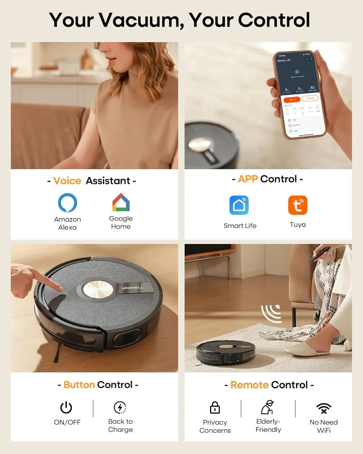 5000Pa Robot Vacuum Mop Combo, 180min Runtime, App/Alexa Control, Self-Charging for Hard Floors & Carpets Peaceful Pleasures Health and Wellness