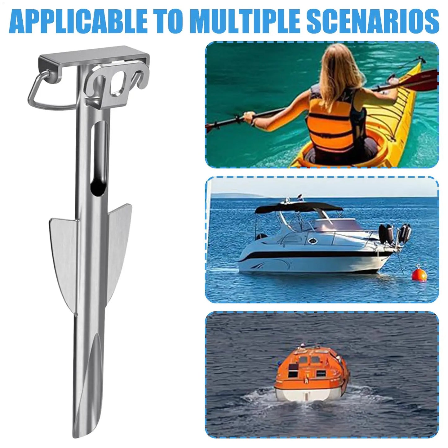 Stainless Steel Paddleboard Anchors Rustproof Beach Anchors For Kayak Inflatable Boat Raft Pontoon Fishing Water Sports Peaceful Pleasures Health and Wellness