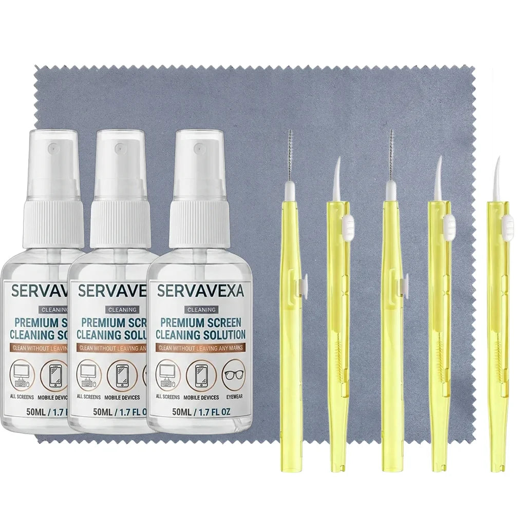 7-in-1 Screen Cleaner Kit – Spray, Brushes & Microfiber Cloth
