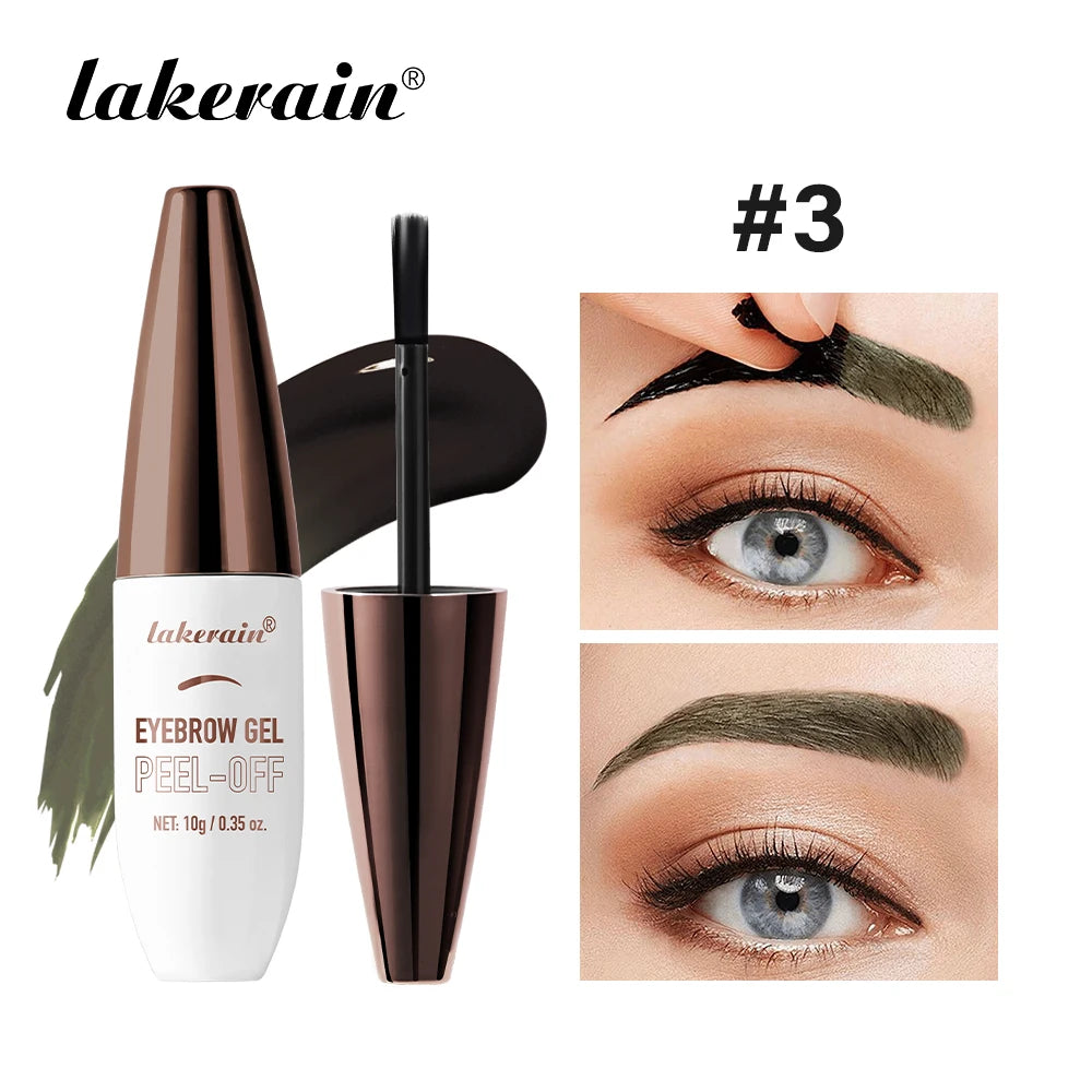 Peel-off Eyebrow Gel Waterproof And Sweat-proof Tattoo Long-Lasting Smudge-Proof Effect Natural Eyebrow Dye Eye Makeup Cosmetics Peaceful Pleasures Health and Wellness Gray brown
