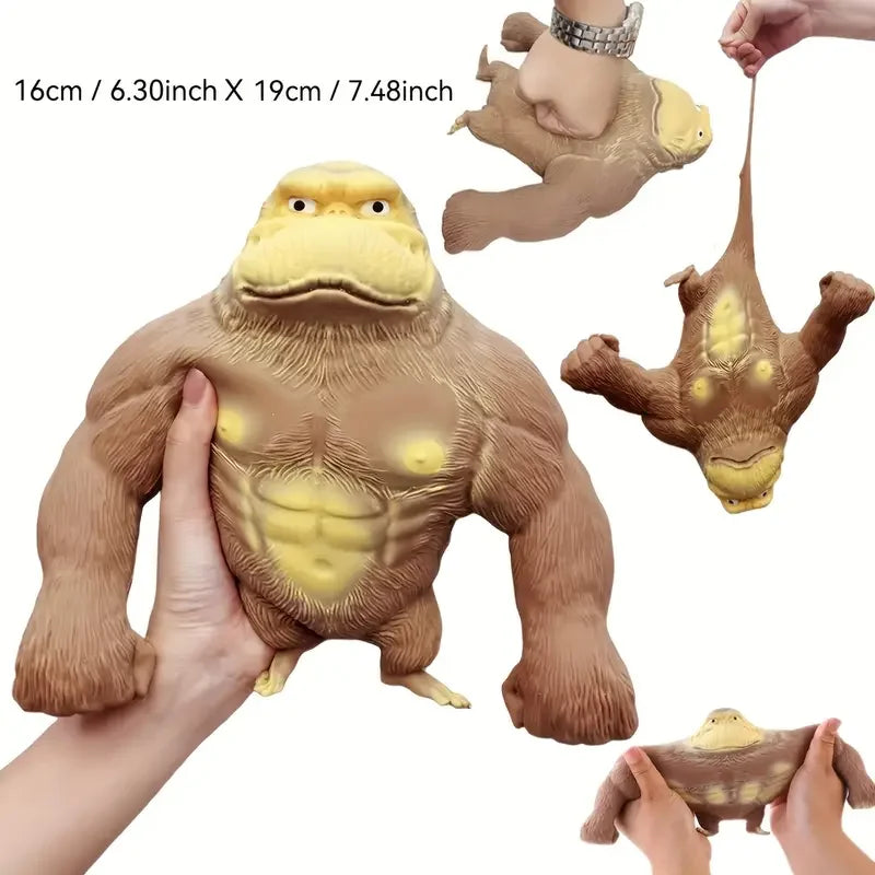 Squeeze Gorilla Figurine – Funny Stretchable Monkey Desk Ornament