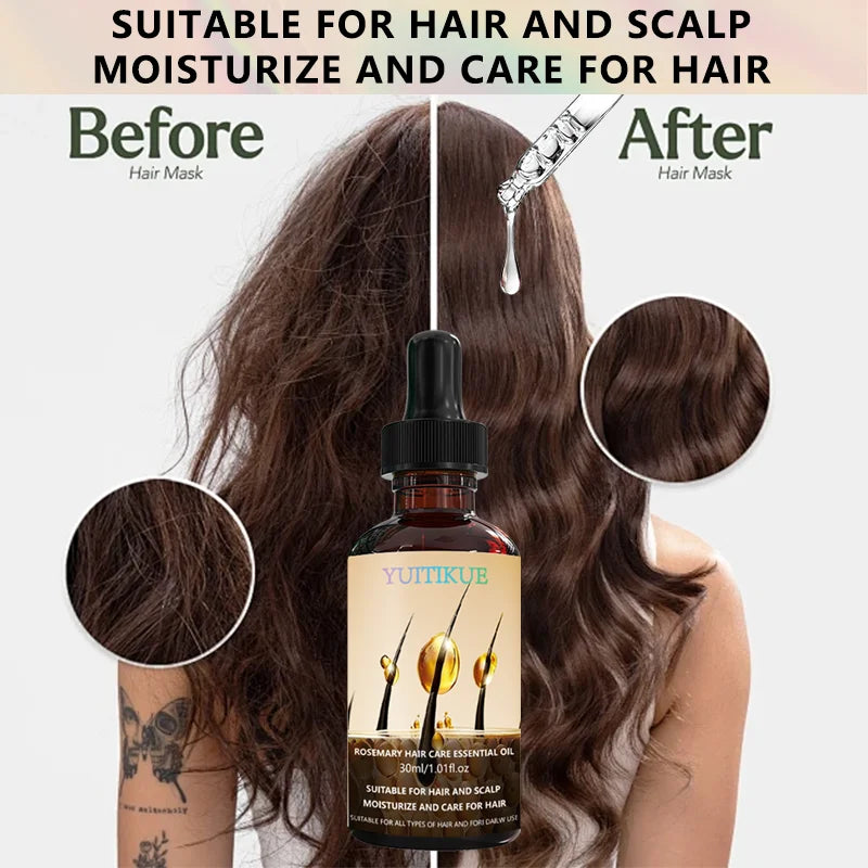 YUITIKUE Rosemary Hair Care Essential Oil | For Hair & Scalp Moisturizing | Suitable For All Hair Types Daily Use 30ml Peaceful Pleasures Health and Wellness