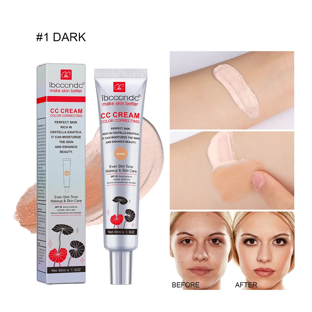 Moisturizing Correcting CC Cream Waterproof Anti-sweat Makeup Before Concealer Lasting Women Makeup Protect Skin erborian Make Peaceful Pleasures Health and Wellness dark1