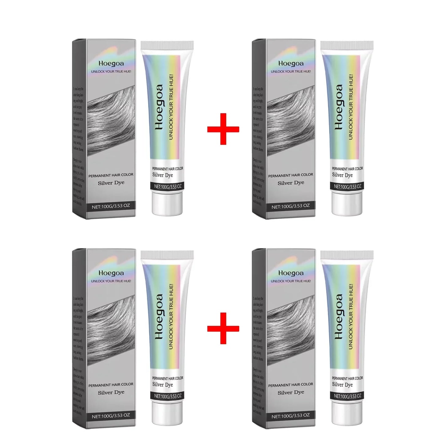 Gray Silver Hair Dye Cream – Metallic Smoky Punk Style 100g