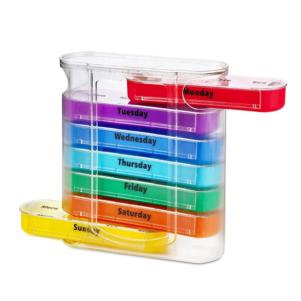 7-Day Weekly Pill Organizer | 28 Compartments AM/PM