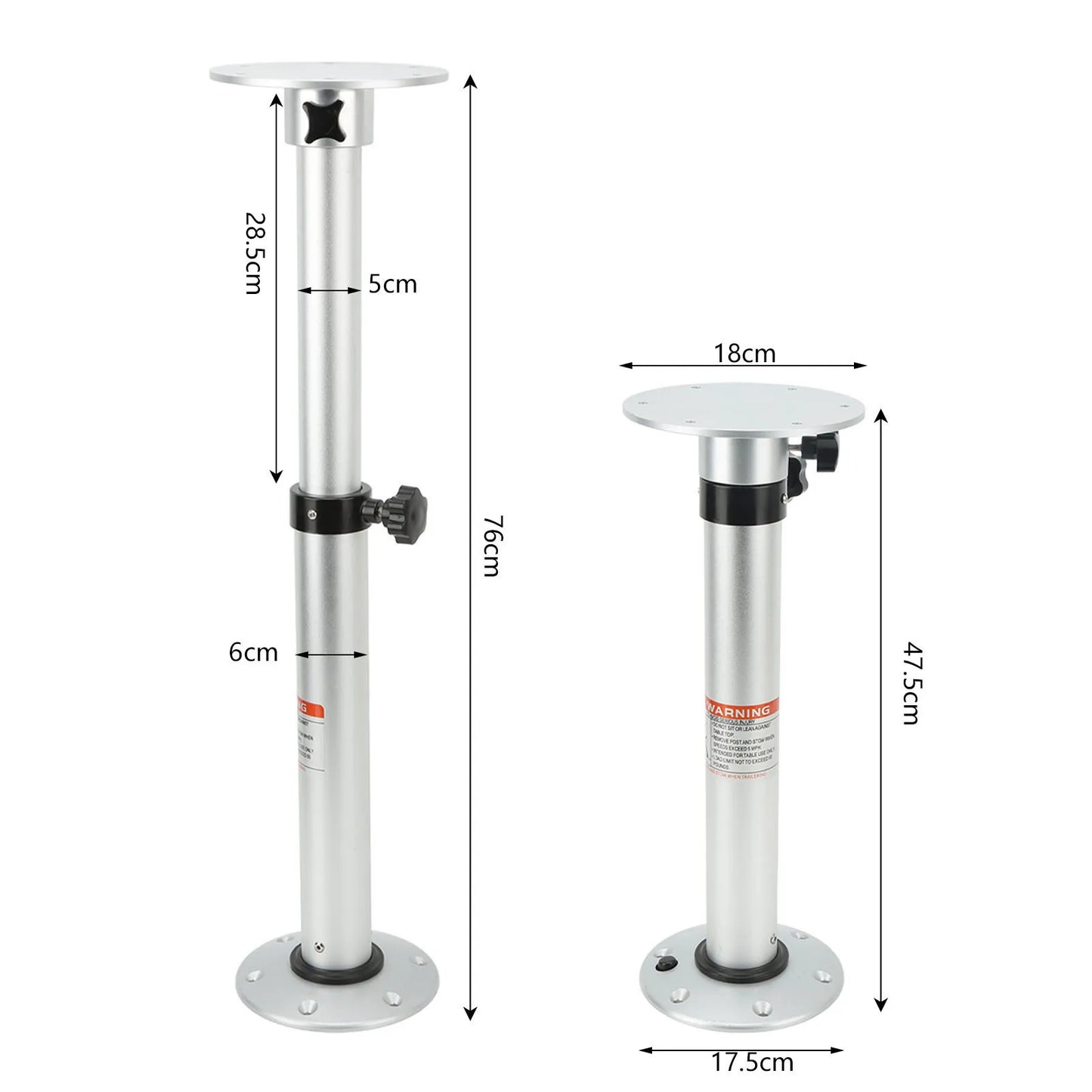 RV Table Base Height Adjustable Desk Legs Pedestal Stand Aluminum