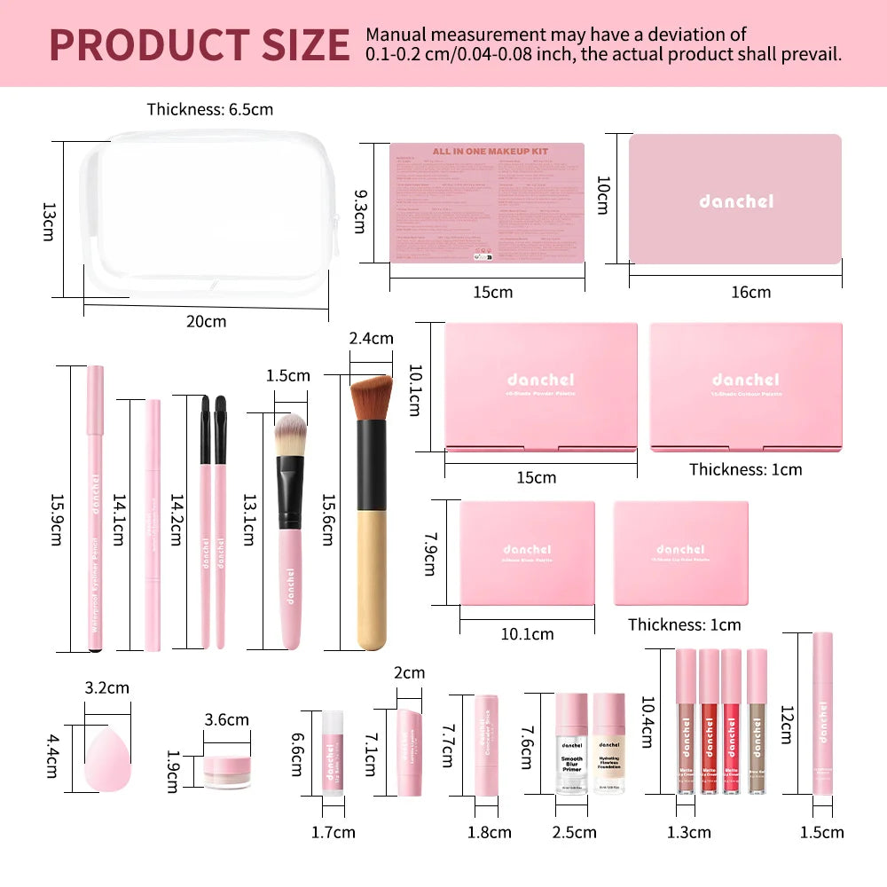 All In One Makeup Set for Full Face Base Concealer Contour Highlight Blush Palette Eyebrow Pencil Eye Shadow Lip Makeup Kit Peaceful Pleasures Health and Wellness