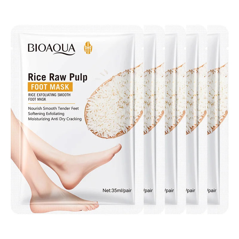 BIOAQUA White Rice Foot Peel Mask – Exfoliate & Moisturize