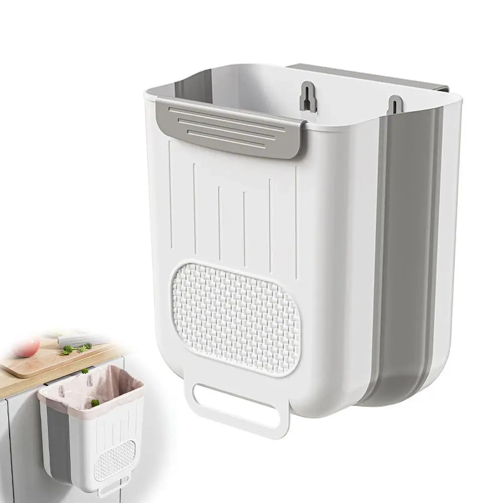 Foldable Hanging Kitchen Trash Can – Cabinet Door Waste Bin 6L Cabinet Door Trash Bin Peaceful Pleasures Health and Wellness A