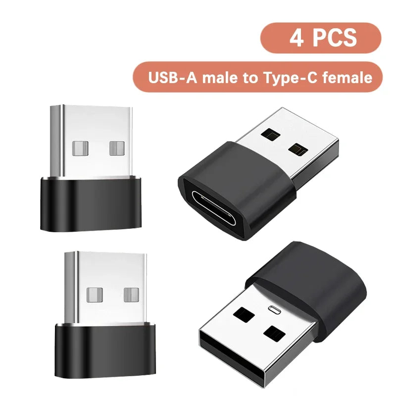 OTG Adapter USB To Type C Adapter USB Male to Type C Female Converter Fast Charging Data Transfer For PC Xiaomi Samsung Peaceful Pleasures Health and Wellness A-4 PCS