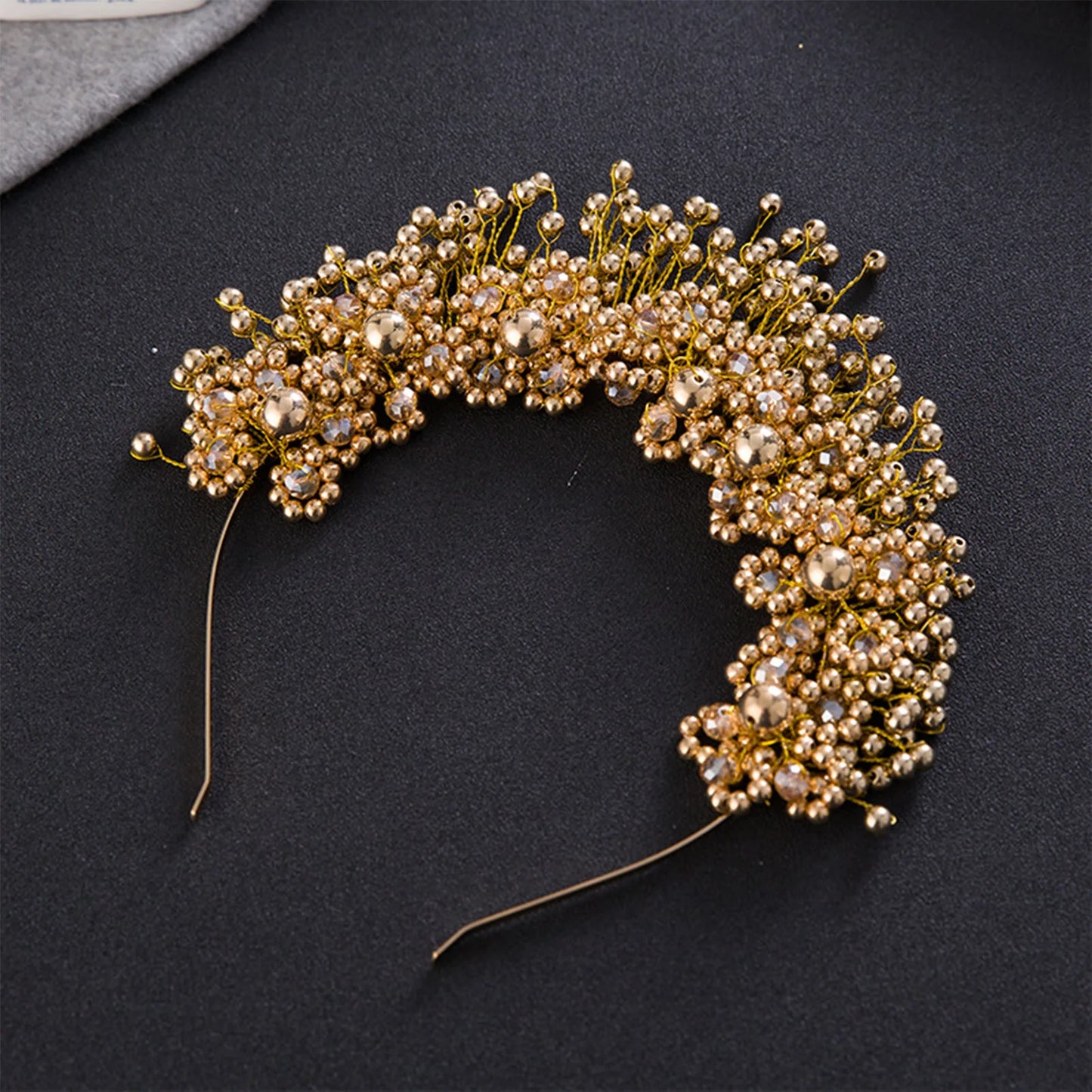 Bridal Pearl Hairband with Korean Style Pink Flower Wedding Accessory for Elegant Ceremony Look Peaceful Pleasures Health and Wellness Dark gold