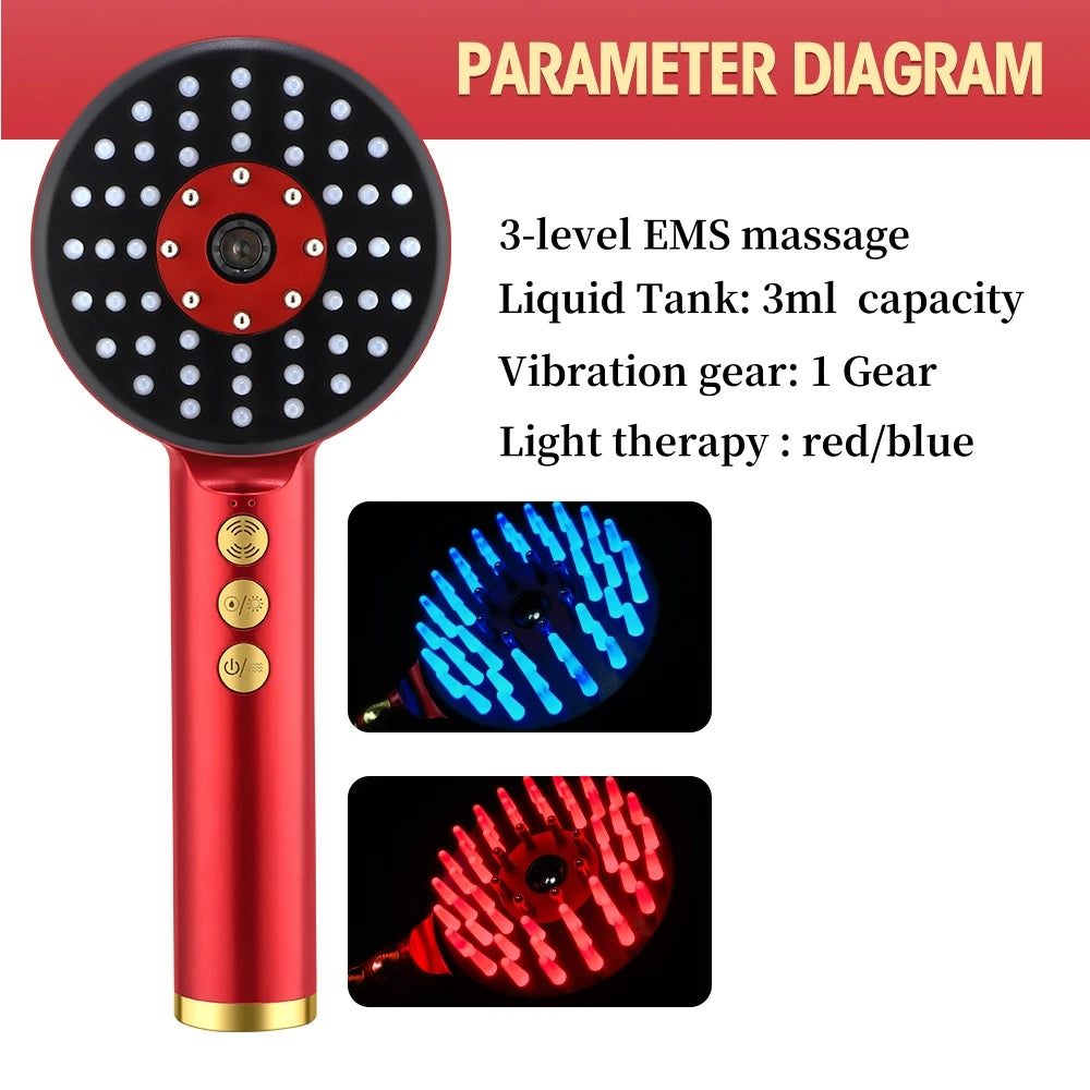 Electric Vibration Massage Comb Hair Care Brush Scalp Oil Applicator 630nm Red Light Therapy Hair Follicle Growth Comb Anti Loss Peaceful Pleasures Health and Wellness TYPE 4