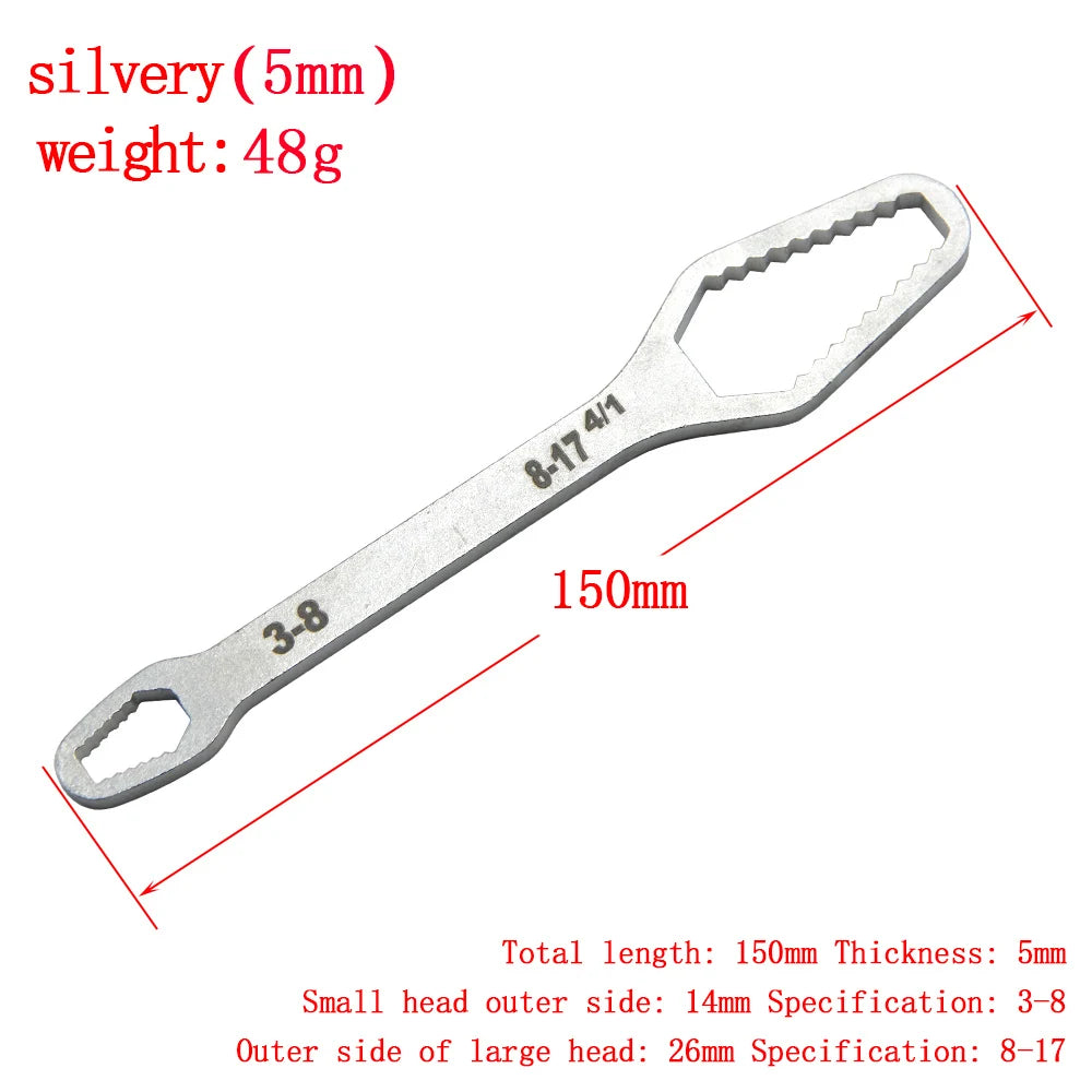 3-17mm multifunctional double end box wrench 8-22mm hexagonal solid wrench for tightening various diameter screws and nuts Peaceful Pleasures Health and Wellness Silver 3-17mm