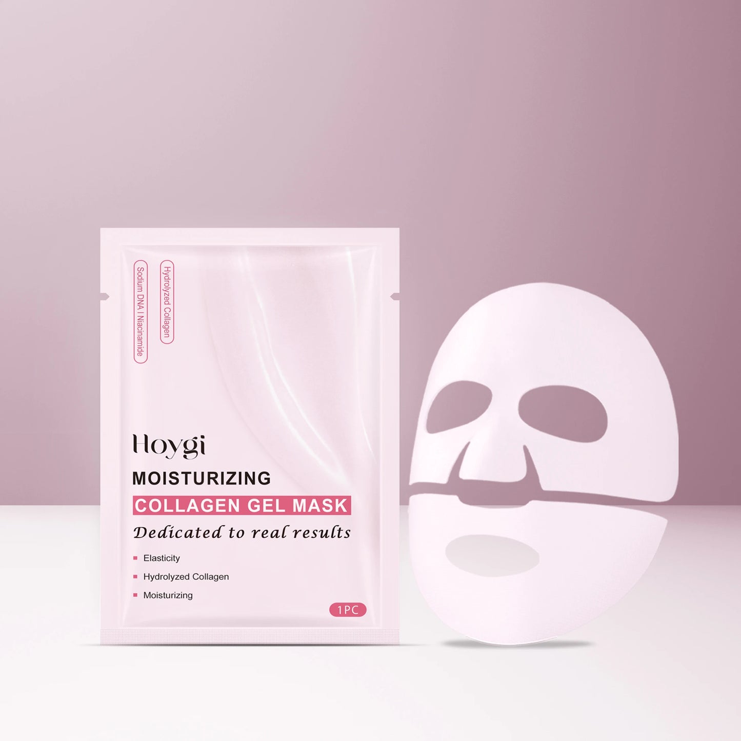 Hydrolyzed Collagen Sheet Mask Reduce Fine Lines Increase Skin Elasticity Firming Nourishing Shrink Pores Sodium DNA Facial Mask Peaceful Pleasures Health and Wellness 1PC