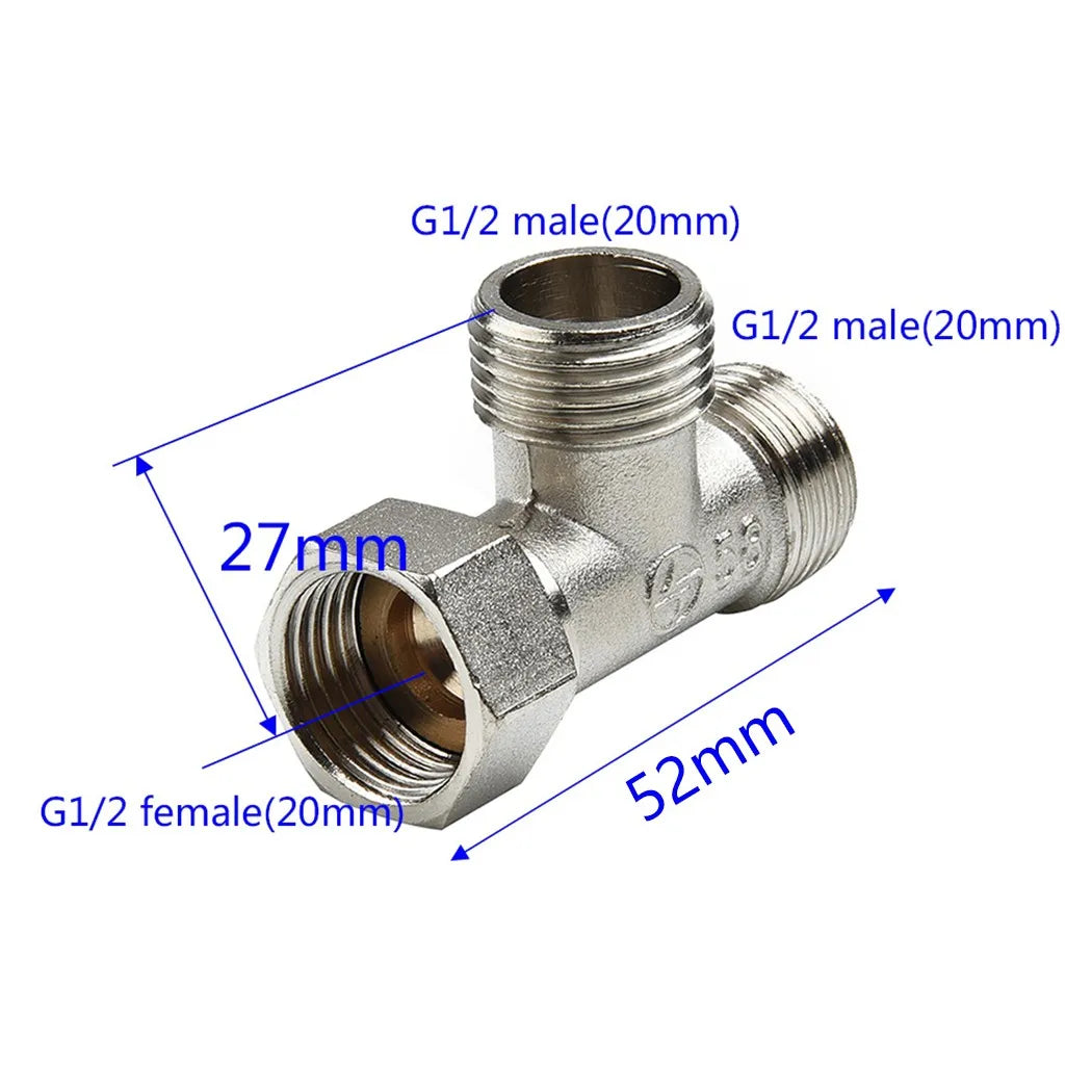 Faucet Adapter Copper G1 2 T-valve Kitchen Sink Splitter Diverter